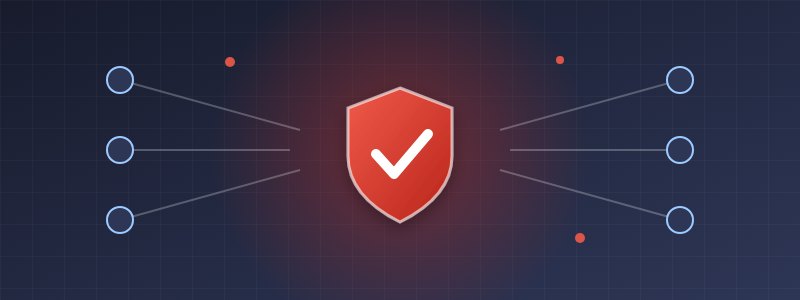 Ilustración de escudo de seguridad conectado a una red